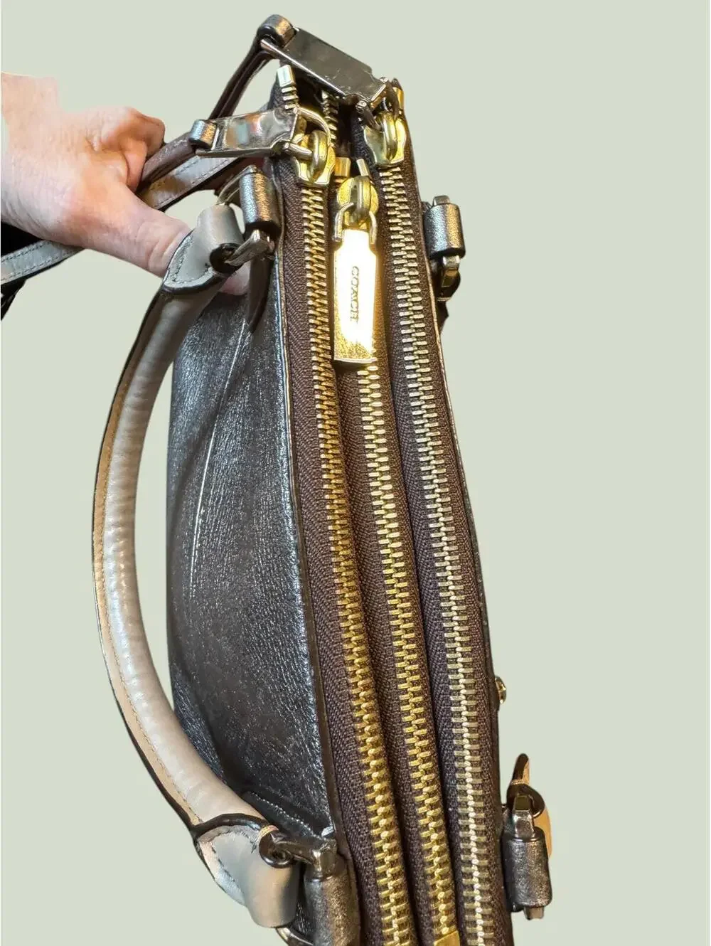 Coach Metallic Leather Crossbody Bag 2014
